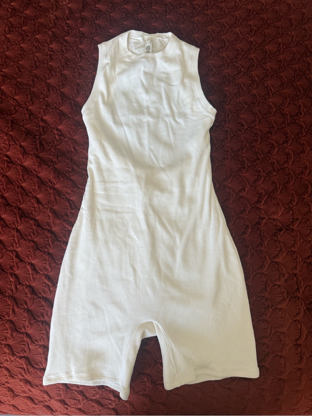 SKIMS White Ribbed low back & Sleeveless Romper